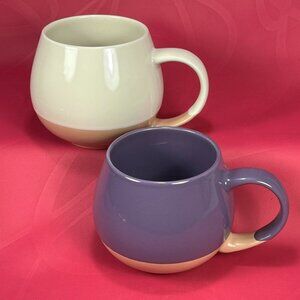 pair of coloourblock stoneware Maxwell Williams Eclipse coffee mugs